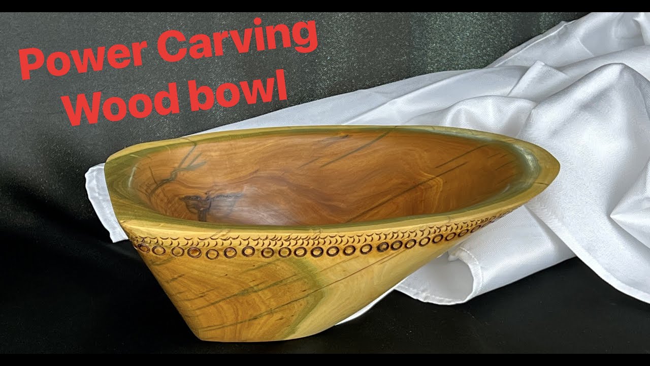 Power Carving wood bowl