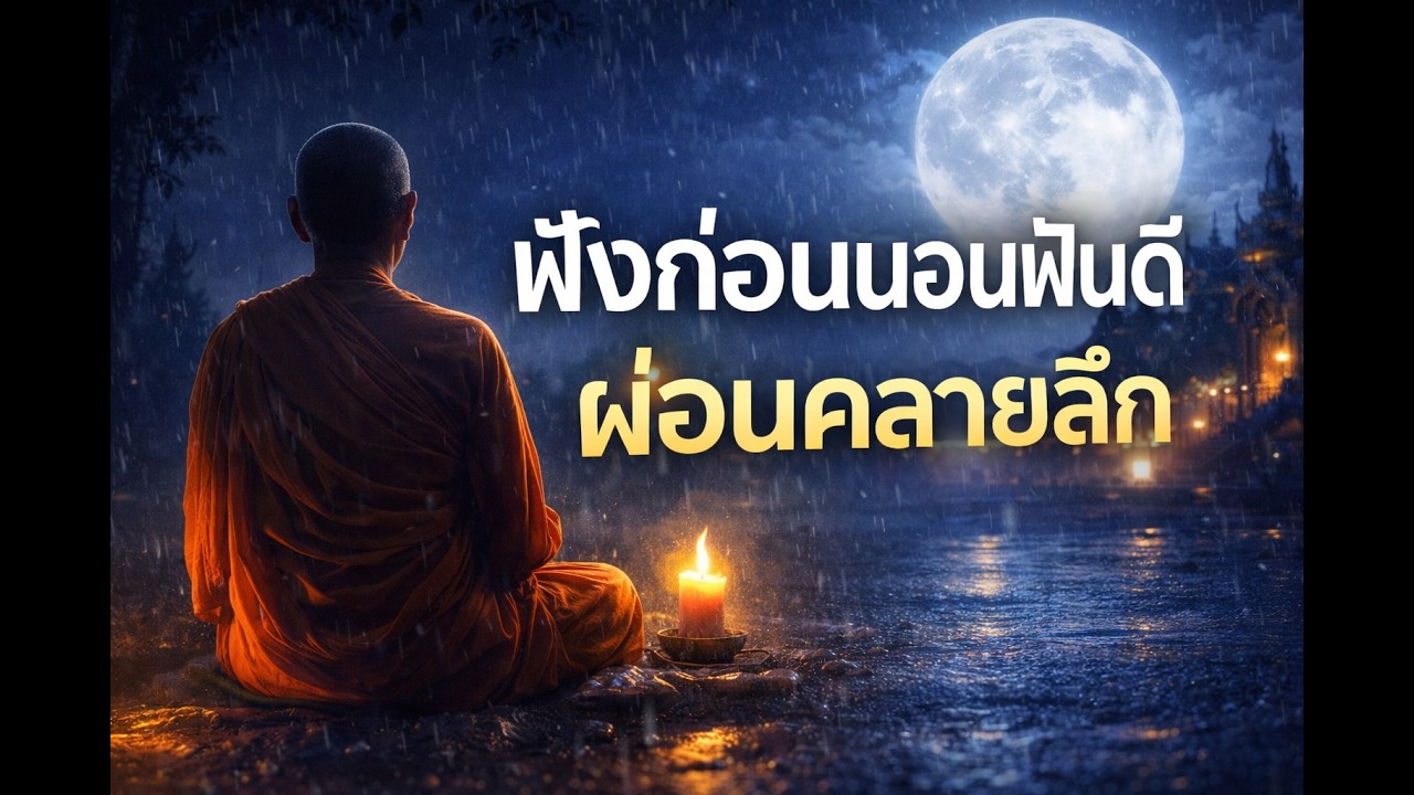 เสียงพระสวดมนต์กลางสายฝน ผสานเสียงระฆังเบา ๆ