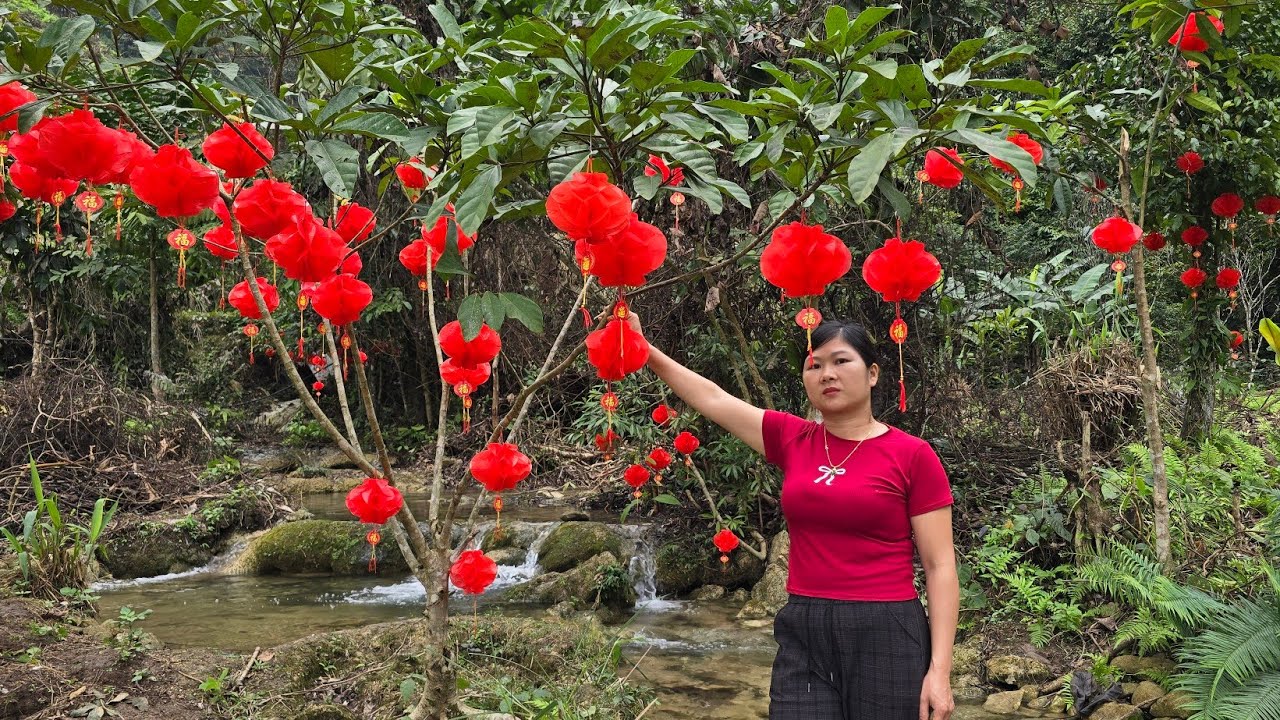 Ly Tien Ca decorates her house on the mountain to welcome the Lunar New Year.