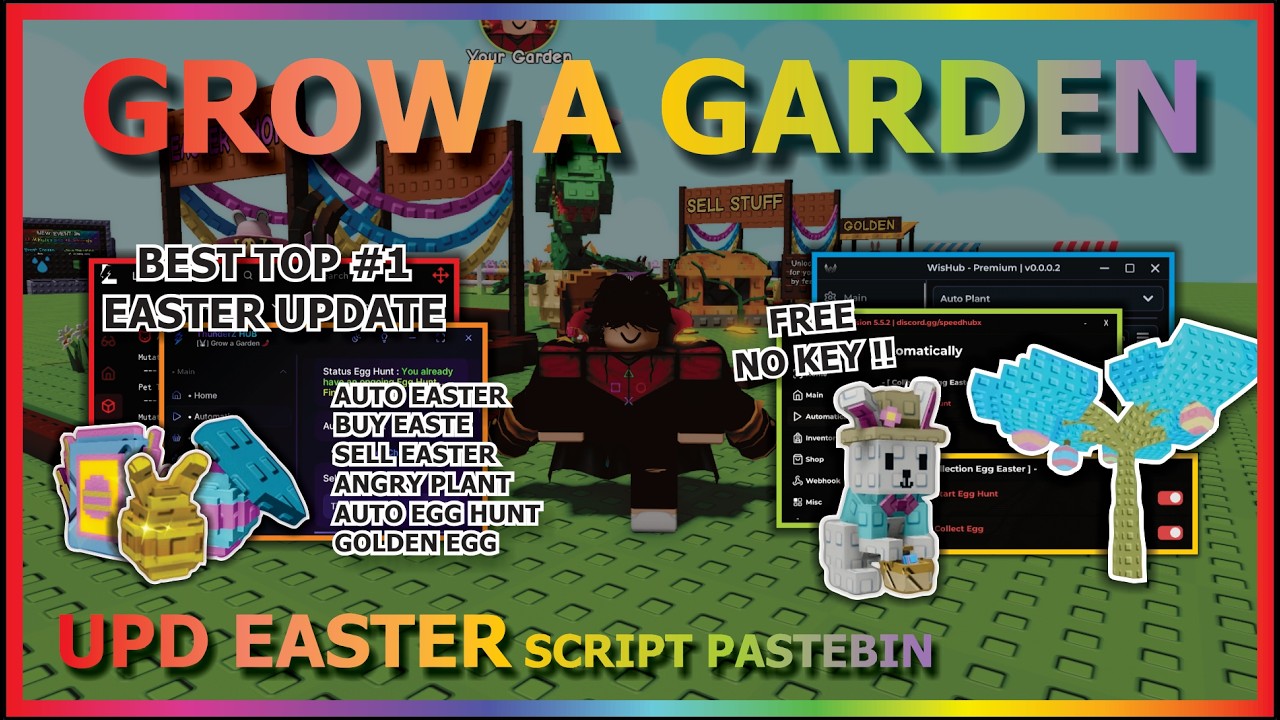 GROW A GARDEN Script Pastebin 2026 UPDATE EASTER AUTO FARM, EGG HUNT, ANGRY, GOLDEN EGG (NO KEY) 🍫🐰