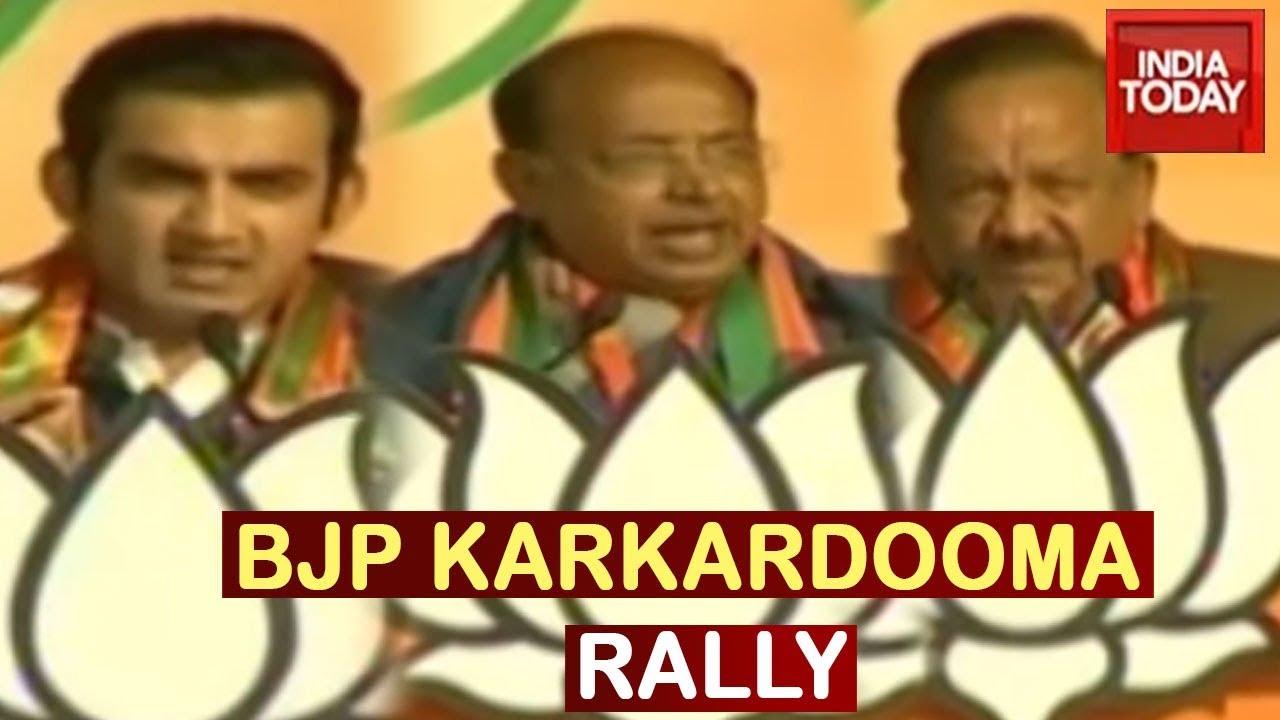 BJP Leaders Speak At BJP Mega Rally In Delhi's Karkardooma