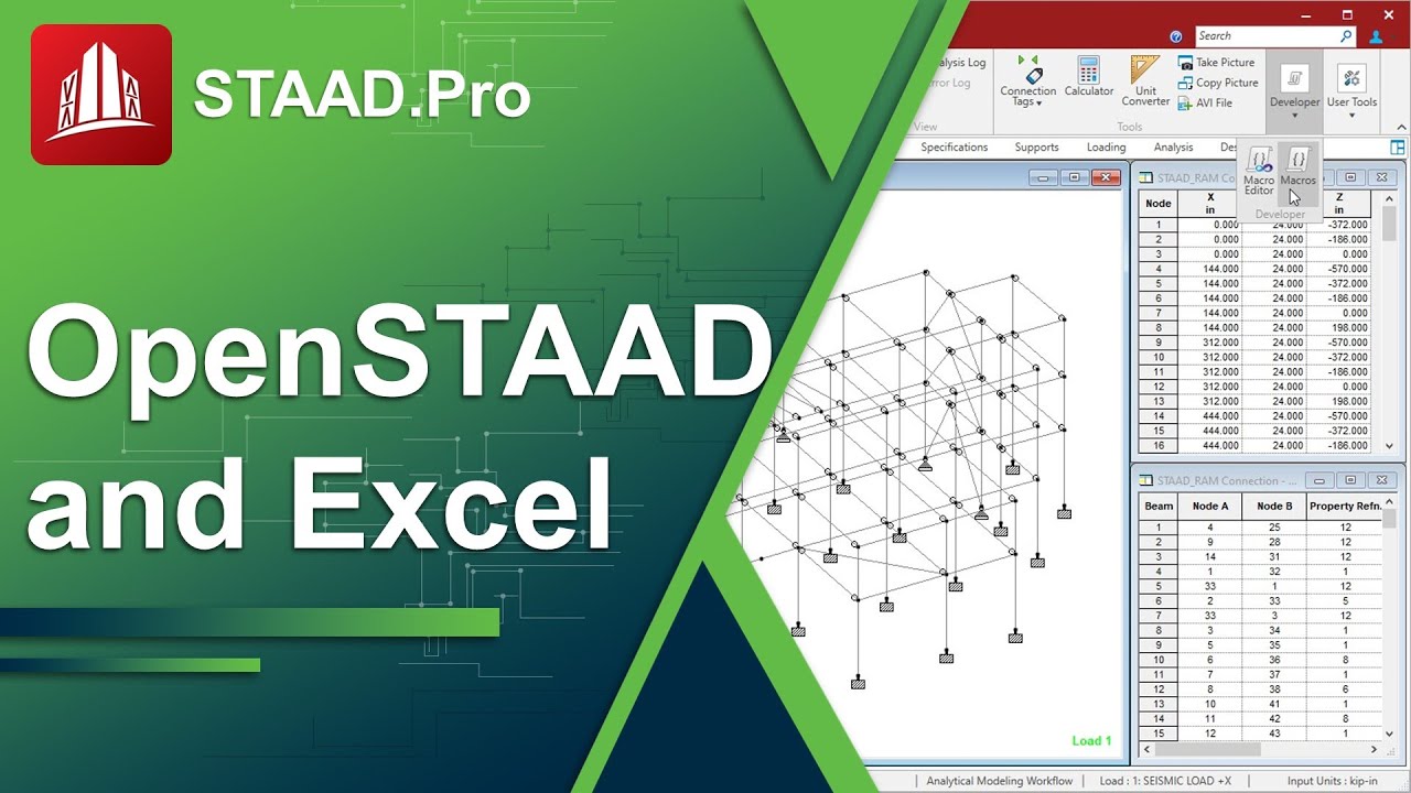 Linking STAAD.Pro with Excel using OpenSTAAD