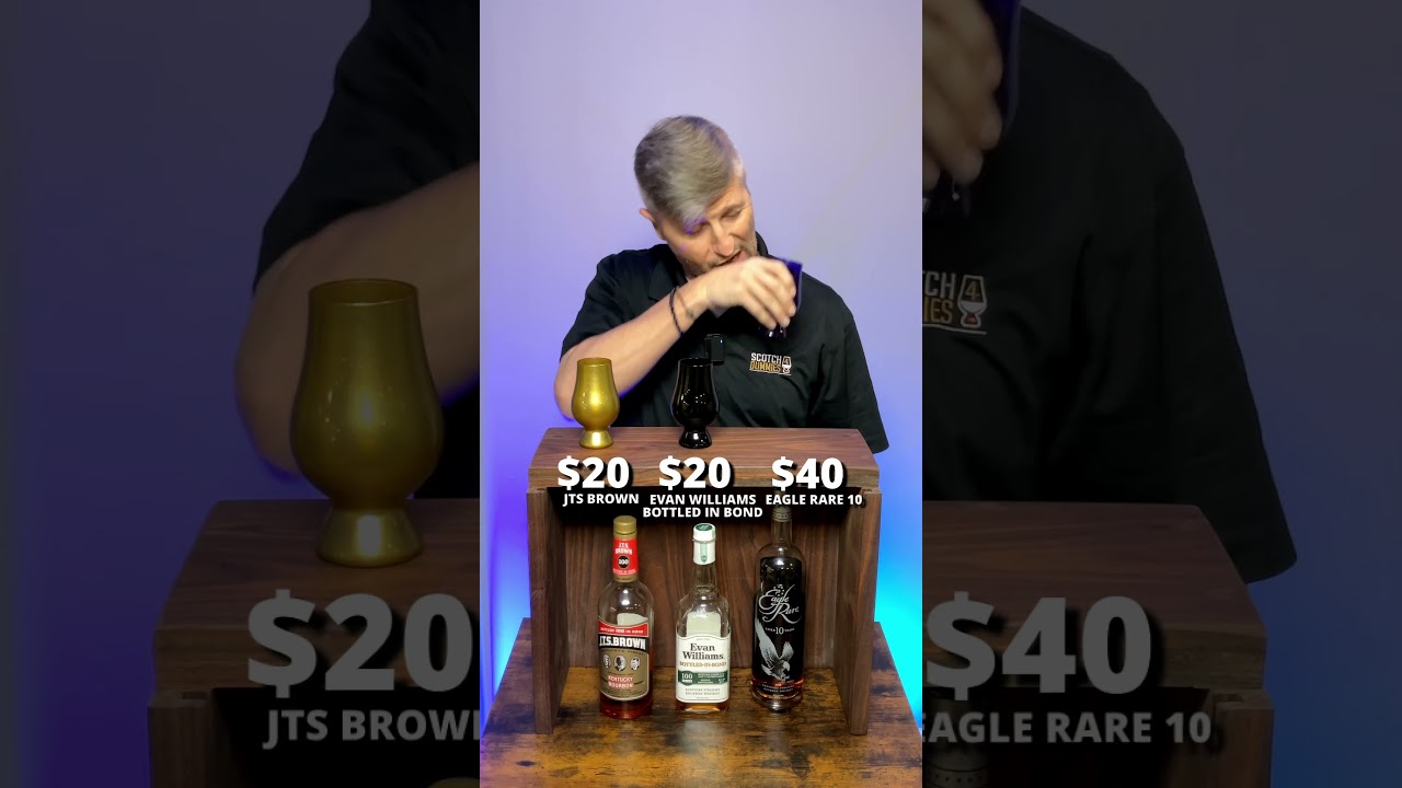 Bourbon Showdown: Eagle Rare 10 vs Evan Williams vs JTS Brown! 🥃🔥 #blindchallenge #bourbon #whisky