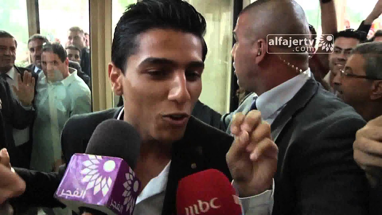 لحظة وصول الفنان محمد عساف لمدينة رام الله