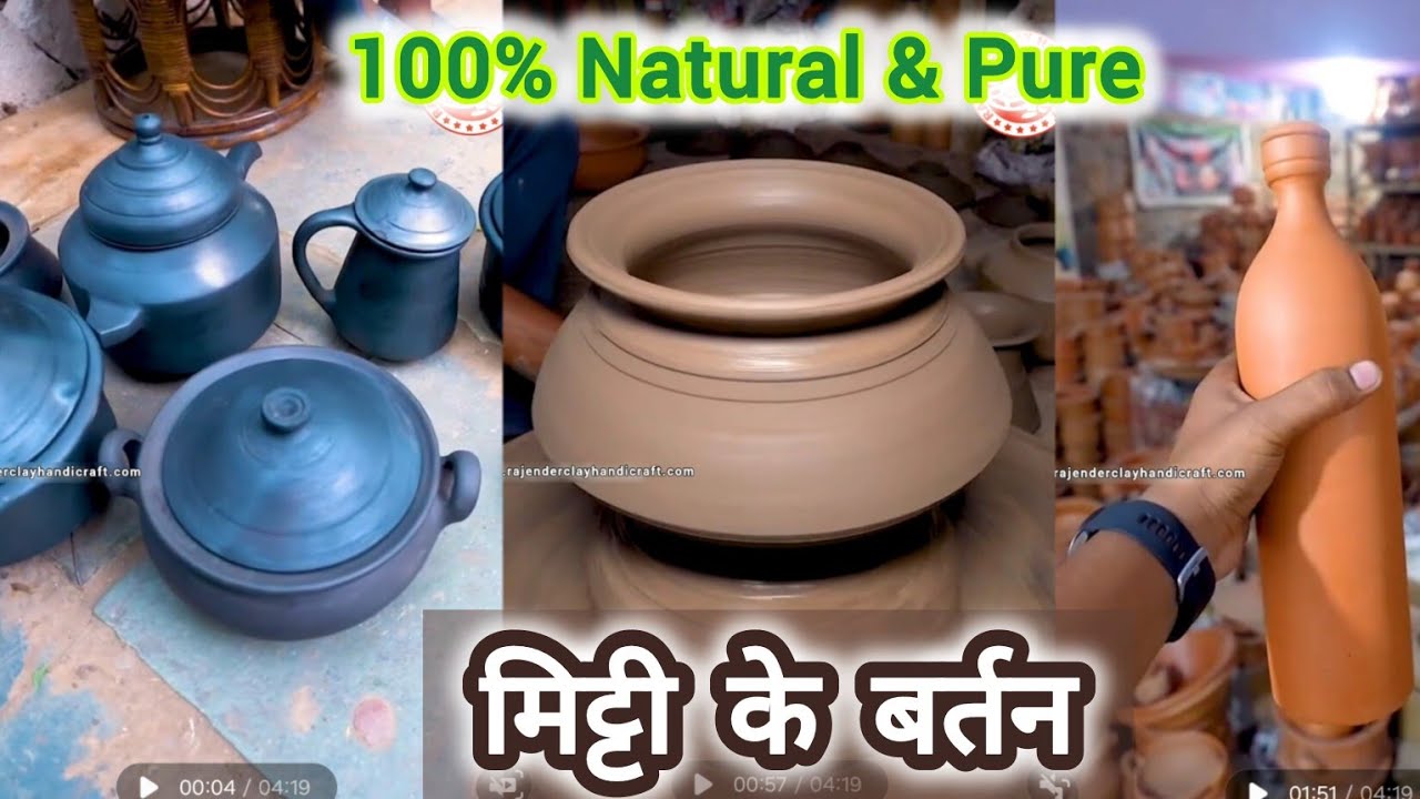 Indian Farmer Rajender Ji Making Handicraft Mitti Ke Black Bartan - Best Quality Mitti Bartan 👌👌