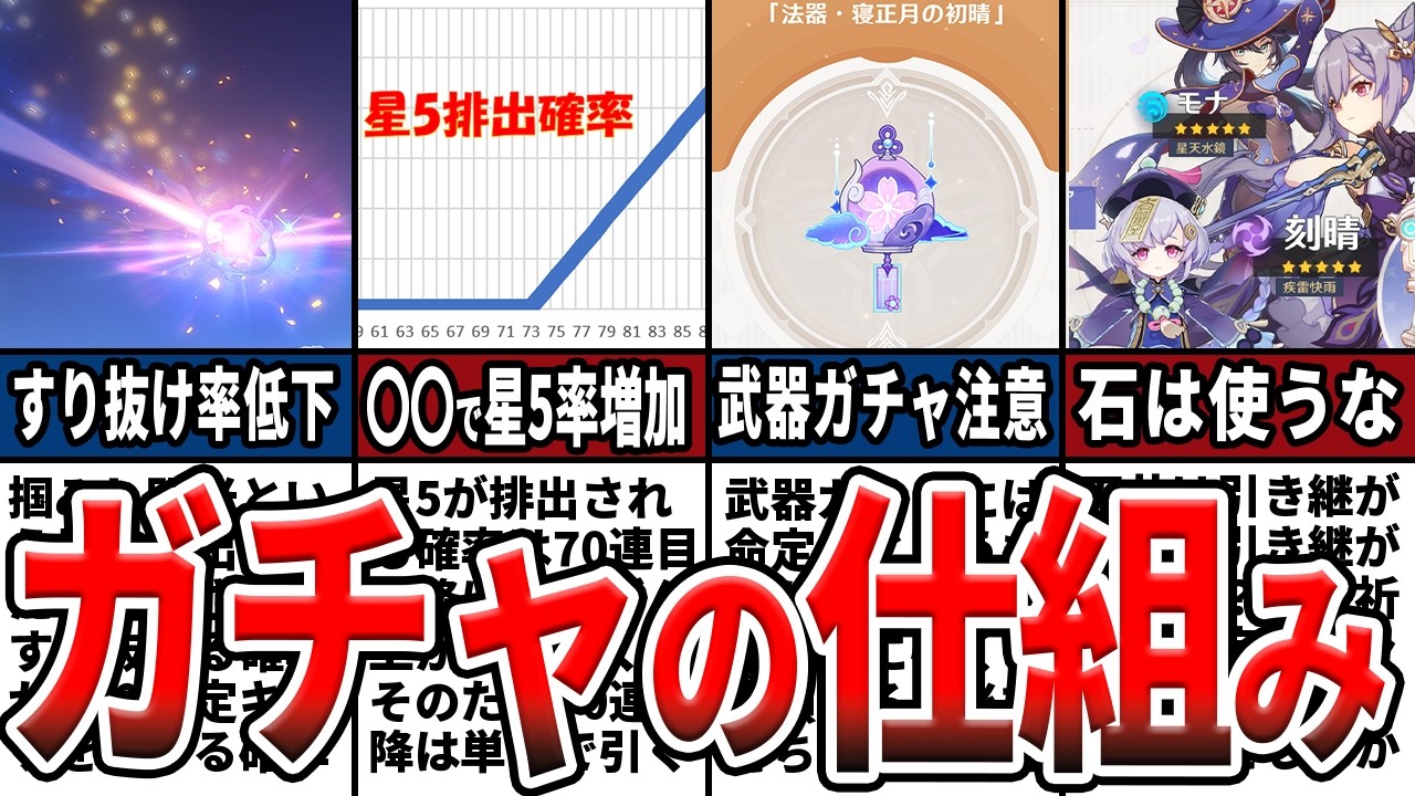 【原神】知らないと大損！最新の仕様も含めたガチャの仕組み、節約術や初心者が引くべきガチャをゆっくり解説！