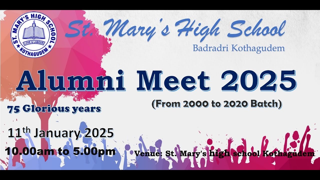 Alumini Meet 2025 St.mary's High School Badradri kothagudem.11th january2025, From 2000 - 2020 Batch