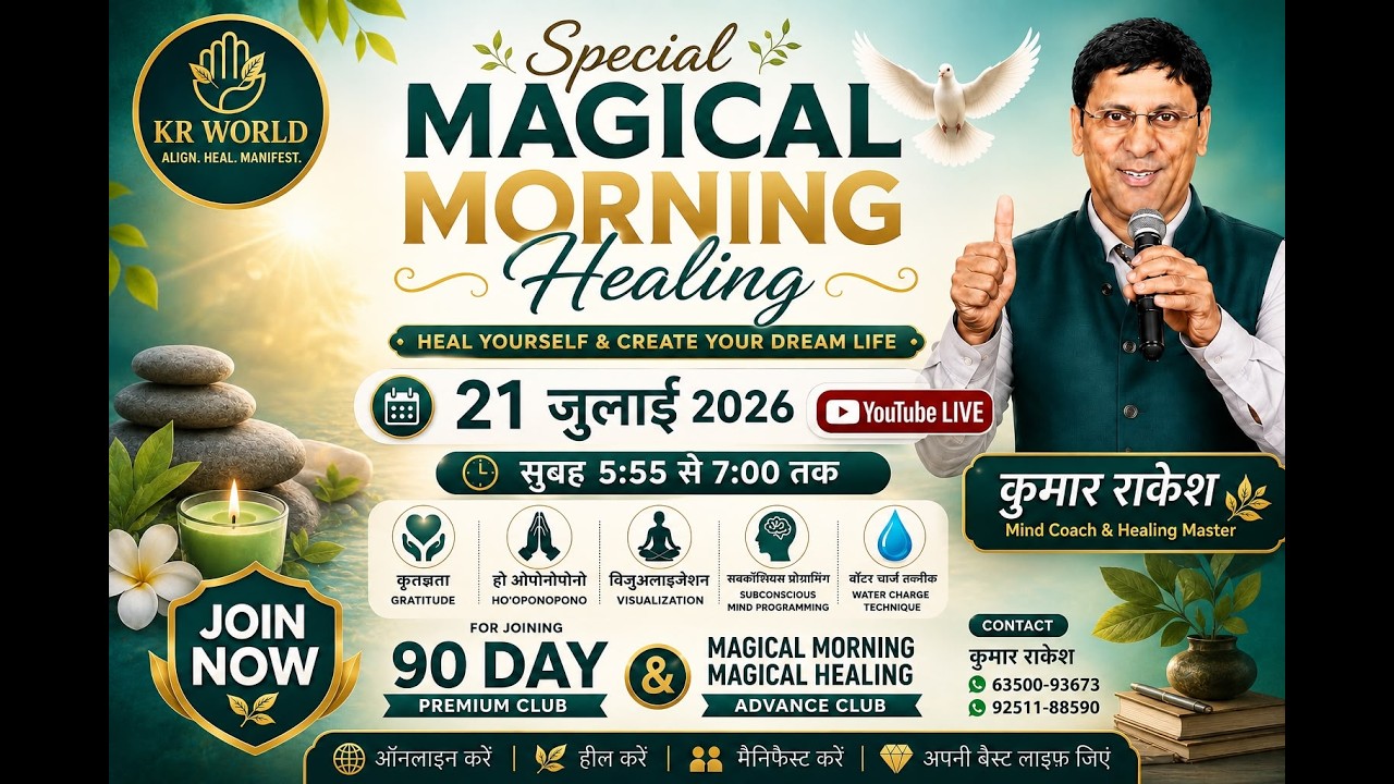 Today 21st July Magical Morning Healing Live | Kumar Rakesh World