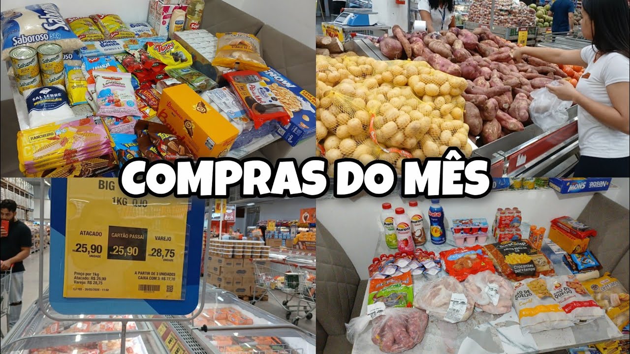 COMPRAS DO MÊS COMPLETA NO ASSAÍ ATACADISTA | PREÇOS + VALOR FINAL 