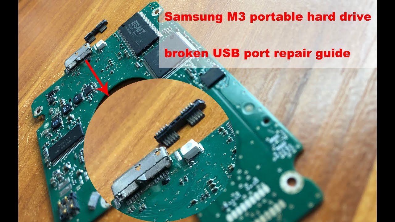 fix samsung m3 portable hard drive broken USB PCB PORT
