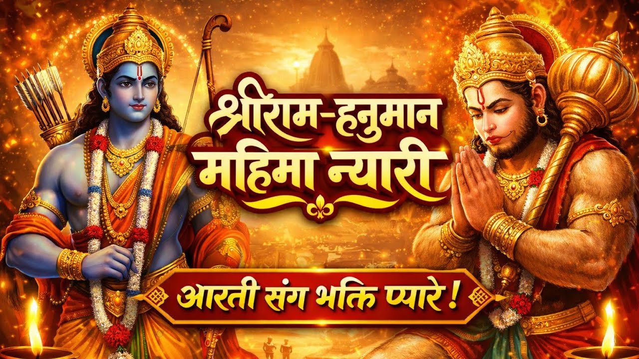 श्रीराम–हनुमान महिमा आरती 🙏 | Ram Hanuman Bhakti Song | Ram Hanuman Aarti #bhakti #hanuman 