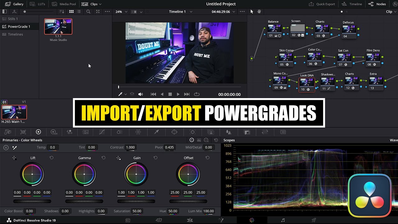 Экспорт-импорт Powergrades в DaVinci Resolve [Руководство по использованию]