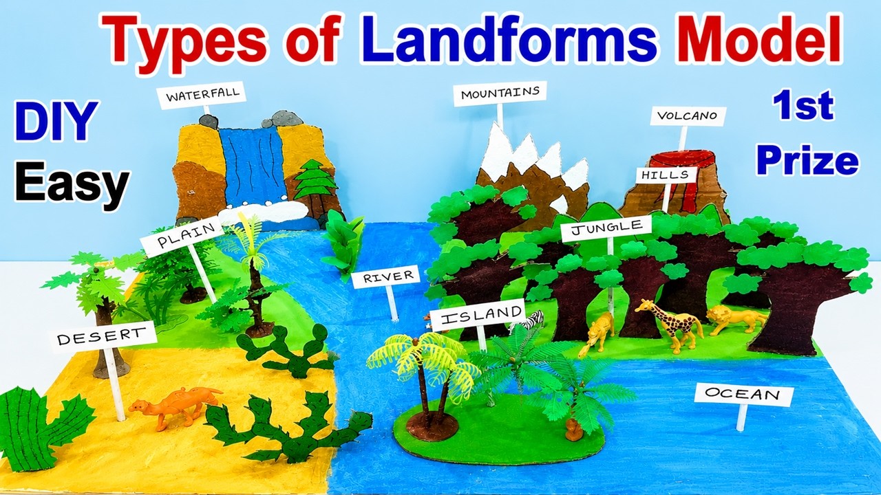 landform model making using cardboard  | 3D model | howtofunda | DIY | still model