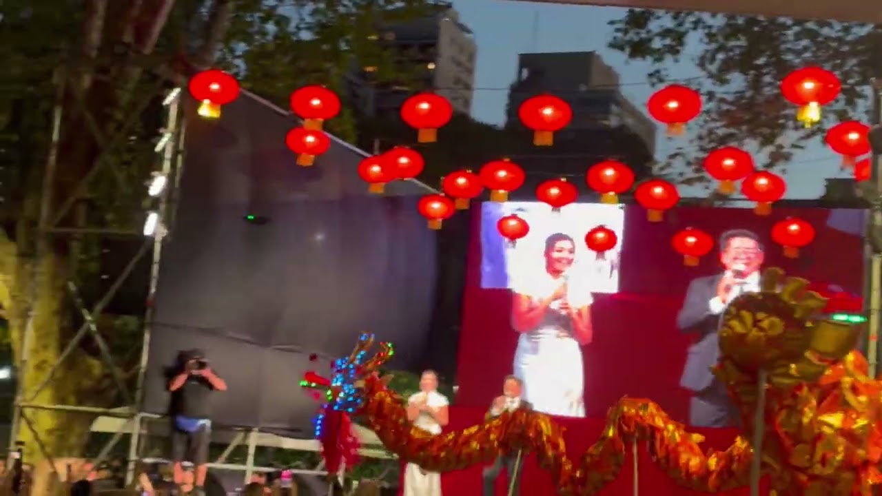 Dragon walk in Chinese New Year celebrations at Bario Chino, Buenos Aires, Argentina 2026