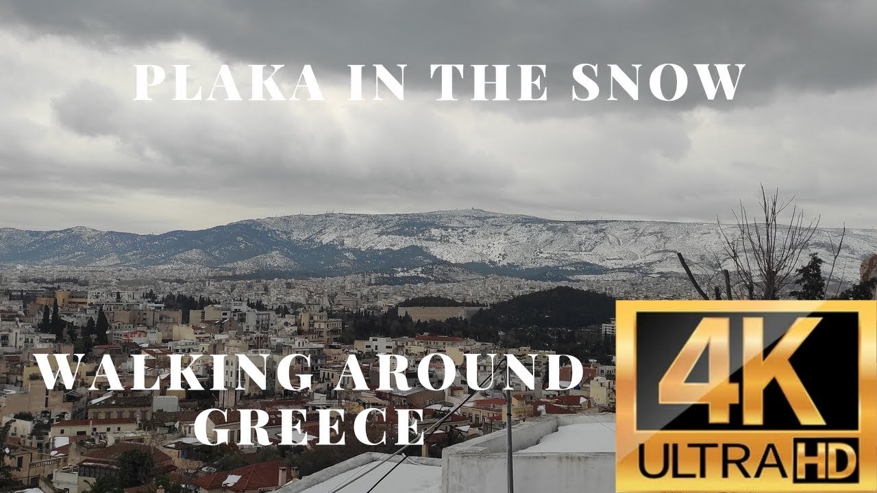 Athens Greece Plaka  Winter 2021 // Relaxing WALK 4K