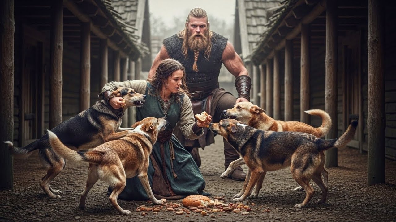 Giant Viking Saw Woman Fighting Dogs for Scraps — 