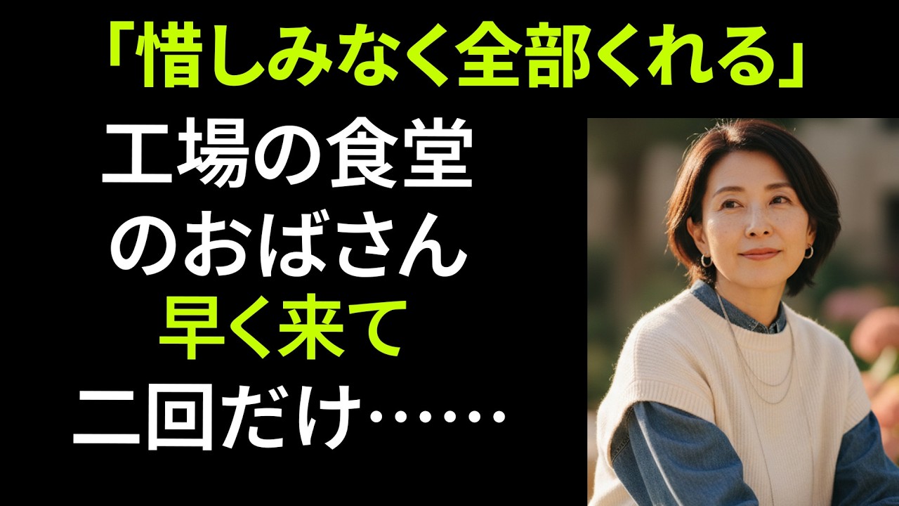 【シニア恋愛】工場食堂の女性の衝撃発言！二度も頼んだ理由とは…｜黄昏の恋｜感動エピソード｜オーディオブック
