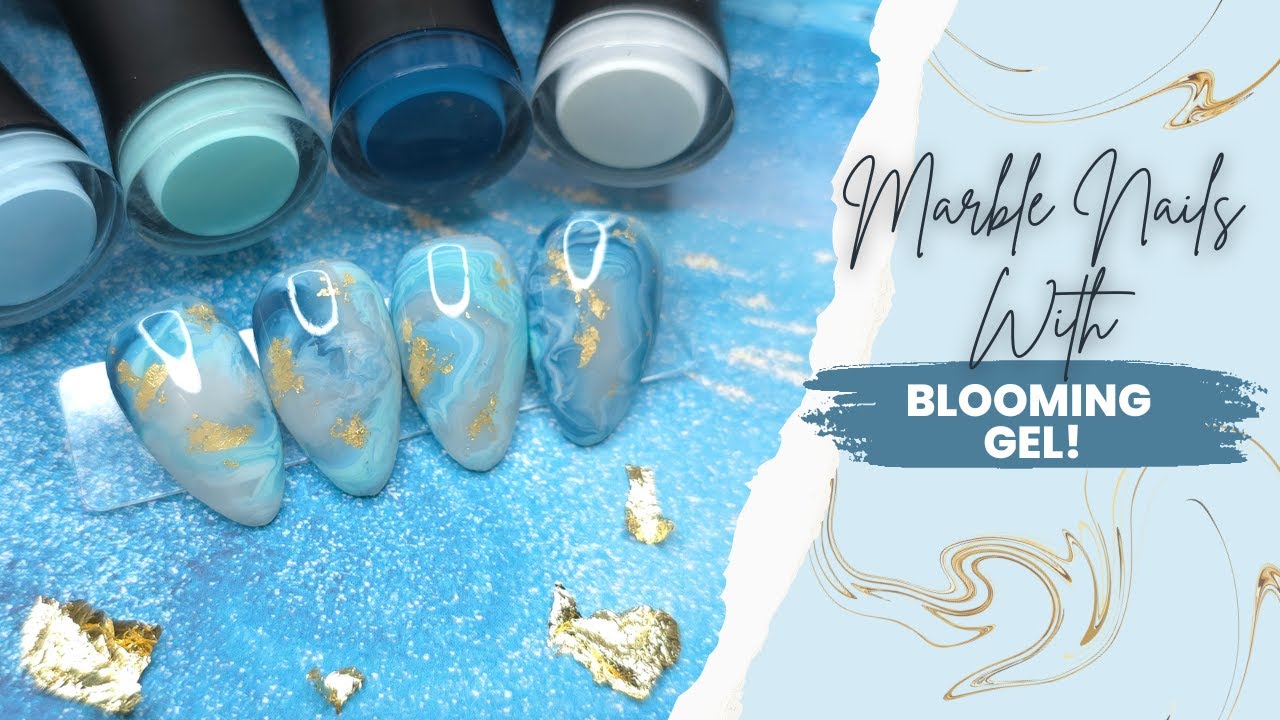 MARBLE NAILS USING BLOOMING GEL!