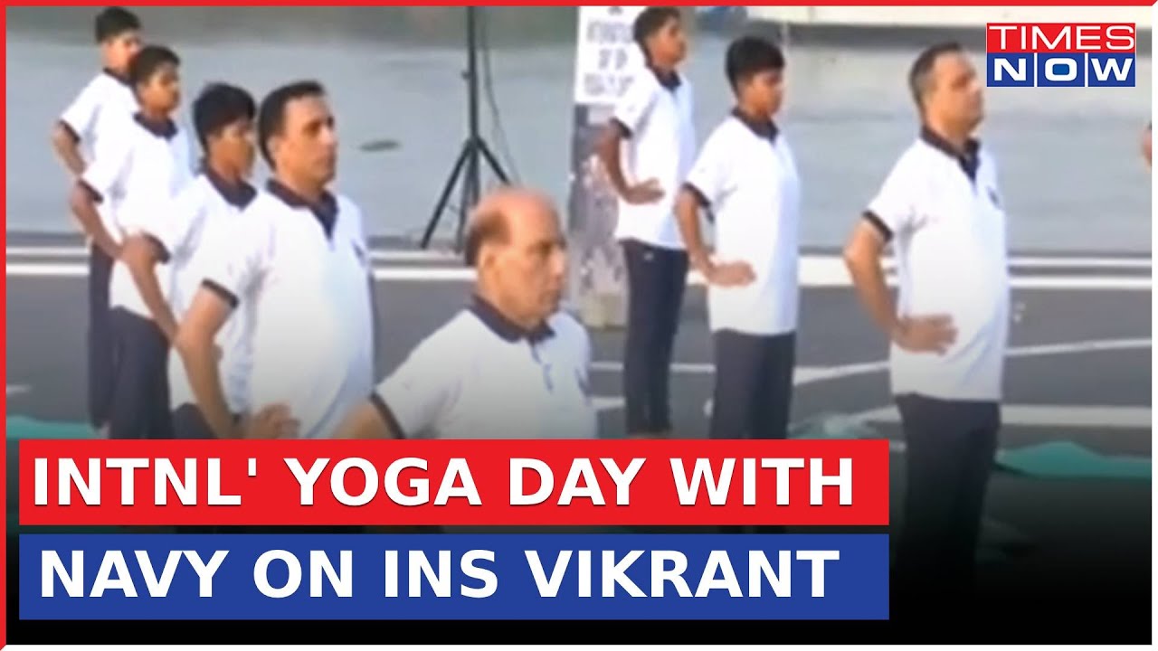 Defence Minister Performs Yoga On INS Vikrant | More Than 800 Personel Present | Latest Updates