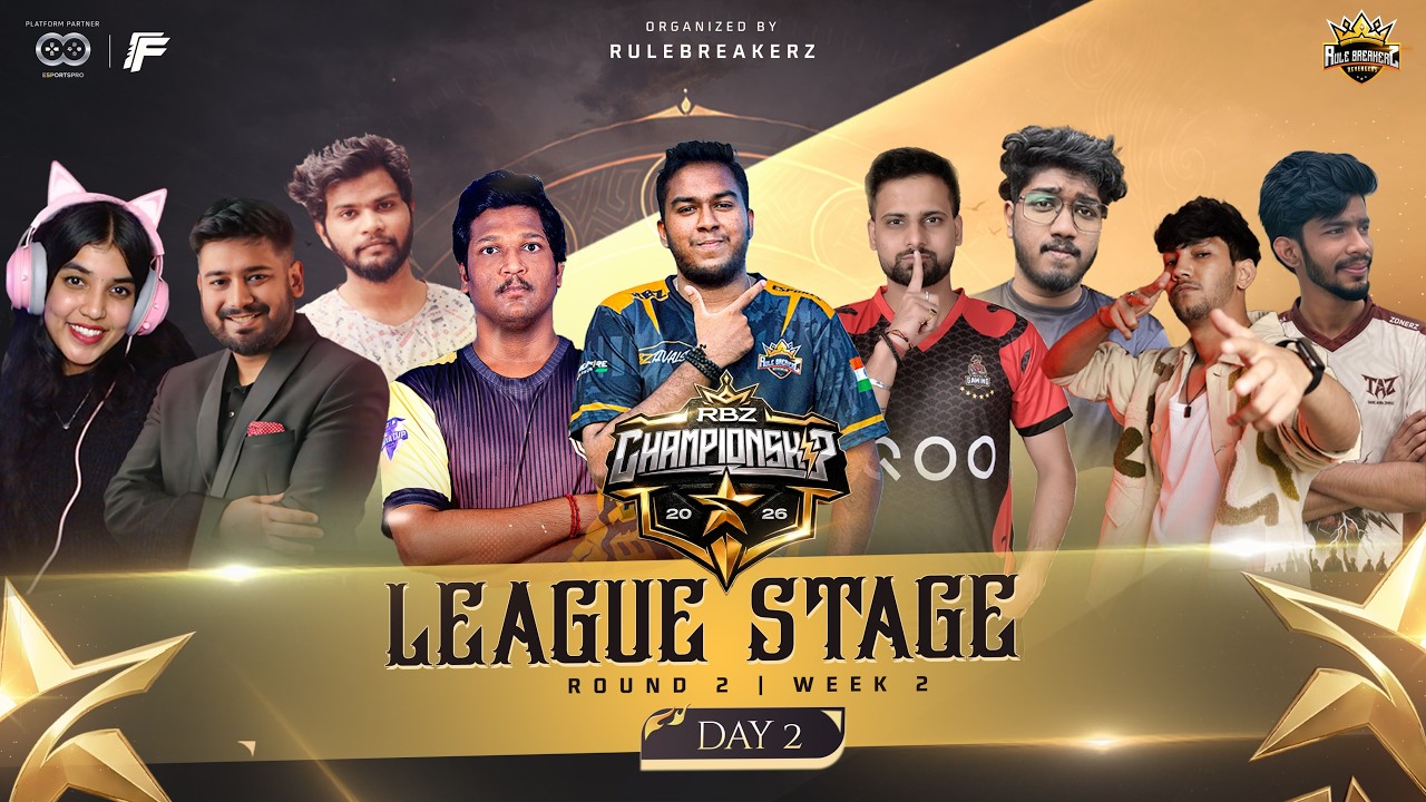 [HI] 💥RBz Champ - 2026 | [ DAY - 2] League Stage : W - 2 | GodL , IQOO TG , S8UL , GDR