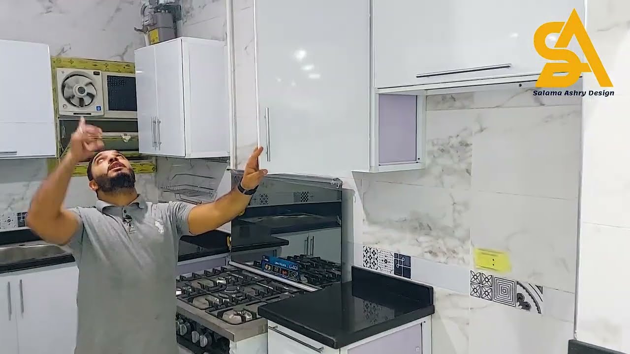 مطبخ حدائق الاهرام ابيض اروع من الخياال من مطابخ سلامه عشرى ديزاين