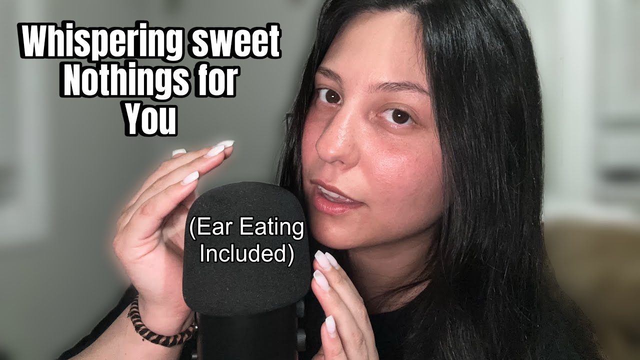 ASMR Cupped (ear to ear) eating & Whispering sweet nothings | Inaudible whispers