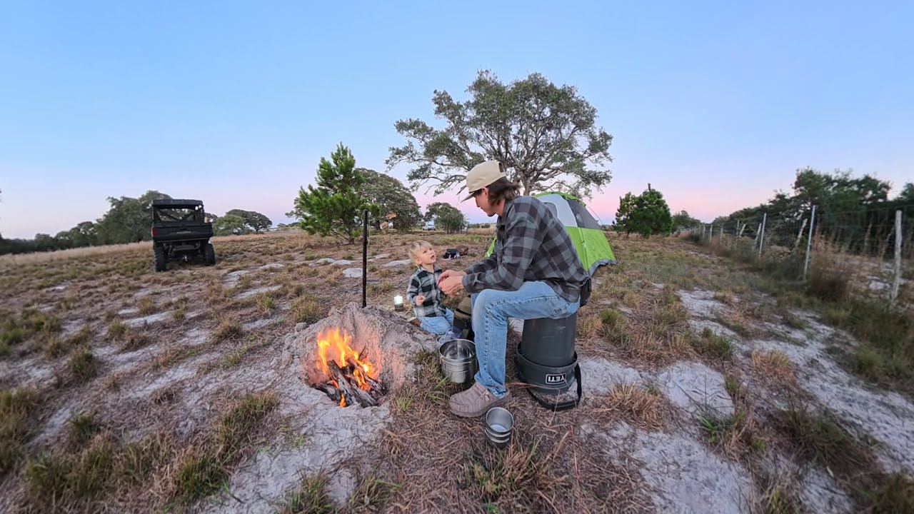 We Turned our 11 Acres into a Campsite | Catching Frogs, Cooking Over the Campfire & More