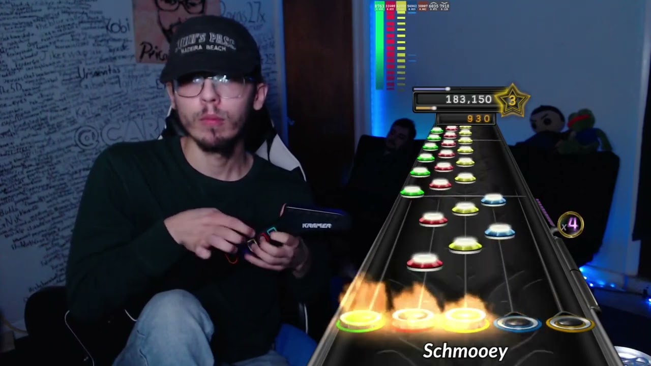 Schmooey FC's Cosmic Exercise 150% while Jared is asleep on couch