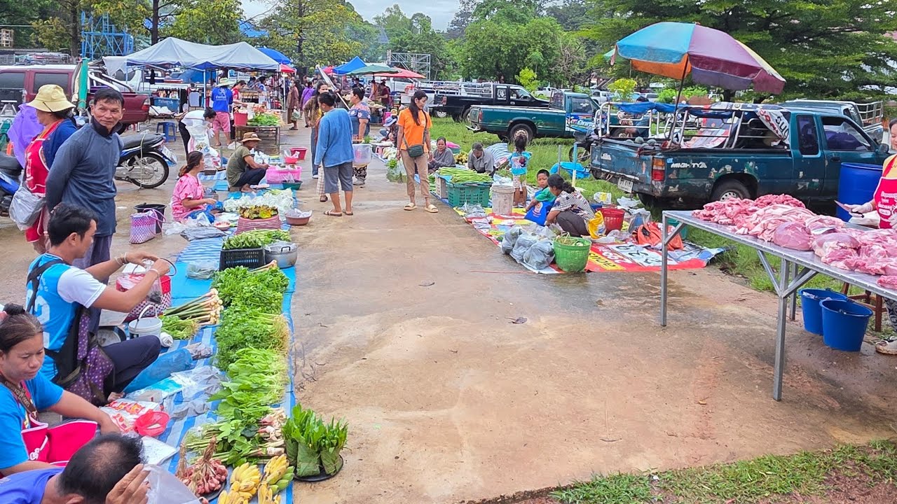 #food ข้าวเม่าแซ่บ ปลาลงหลี่ อาหารอีสาน ตามฤดูกาล | ตลาดเช้ากุดข้าวปุ้น อุบลราชธานี 