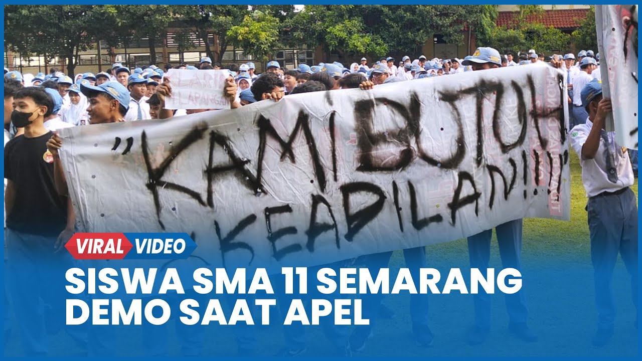 Demo Siswa SMA 11 Semarang Tuntut Chiko Bikin Permintaan Maaf Secara Terbuka