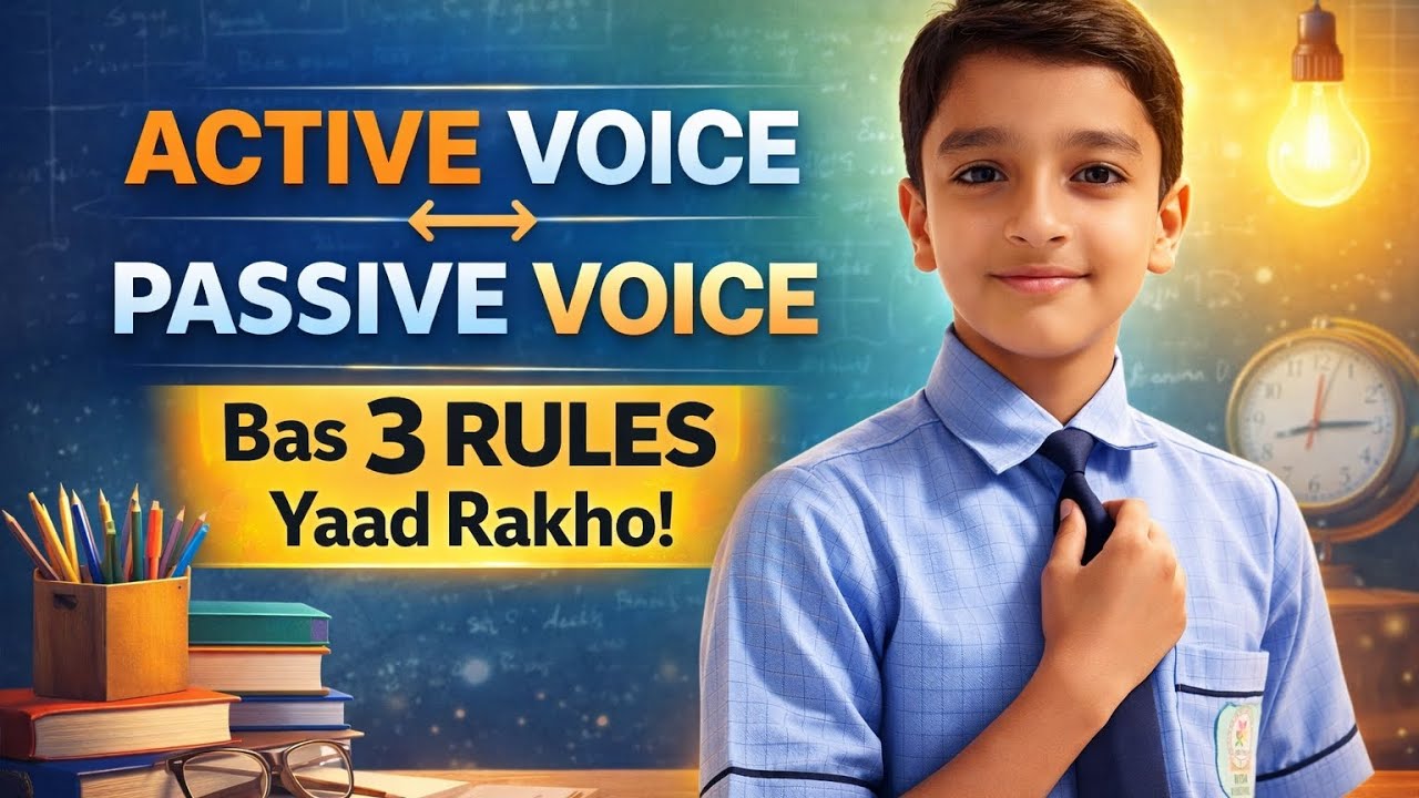 Active Voice & Passive Voice in 5 Minutes | Bas 3 Easy Rules! @FarooquiClasses  #englishgrammar 