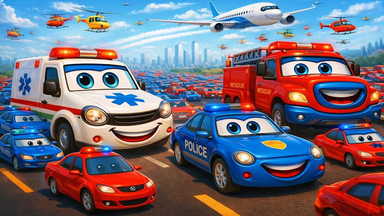 City Rescue Heroes 🚨🔥| Fire Trucks, Police Cars, and More! | Rescue Vehicles Animation