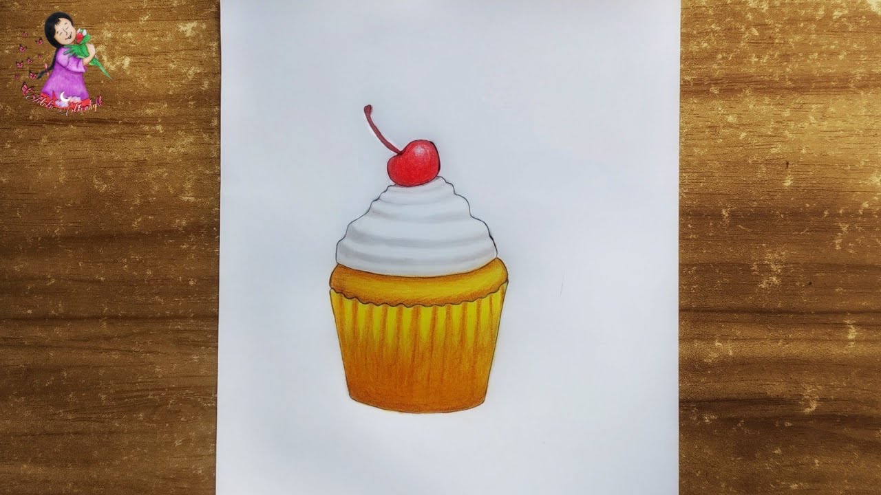 realistic cupcake drawing tutorial | how to draw a realistic cupcake easy