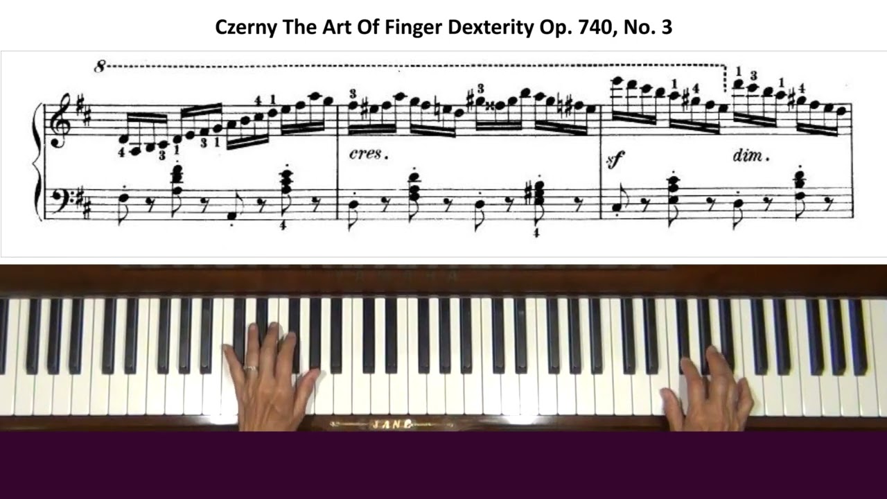 Czerny The Art of Finger Dexterity Op. 740, No. 3 Piano Tutorial Part 1