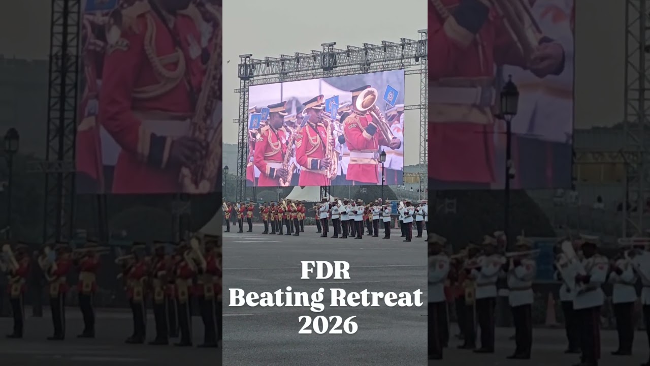 Magnificent rehearsal evening of Jan 27, 2026, the #BeatingRetreat Ceremony at Vijay Chowk