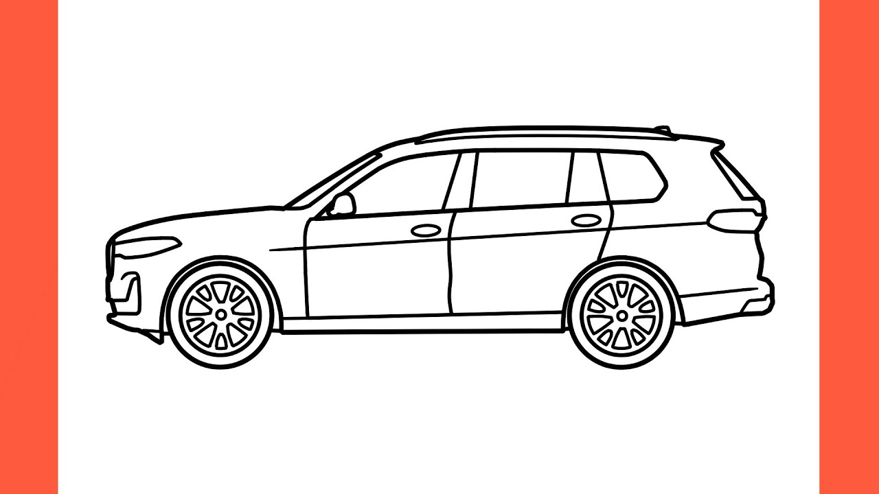 How to draw a BMW X7 easy / drawing bmw x7 G07 2019 car step by step