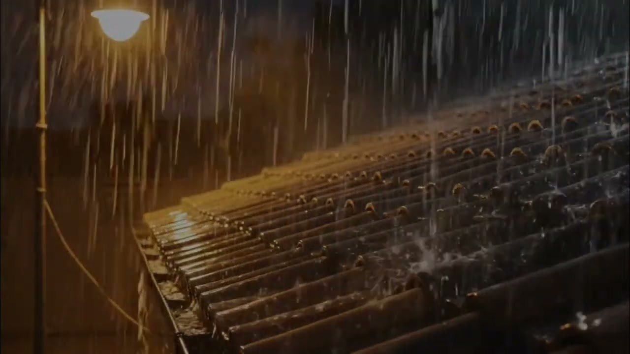 Hypnotize Sleep with Rainstorms and the Eerie Sound of Thunder on an Old Tiled Roof