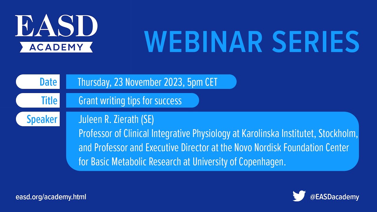 7th EASD Early Career Academy Webinar: Grant writing tips for success