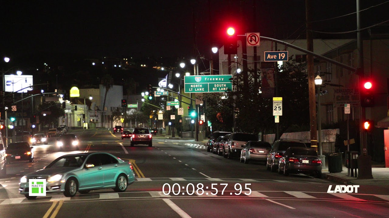 Night Time Flashing Yellows Signal Operations Normal Speed