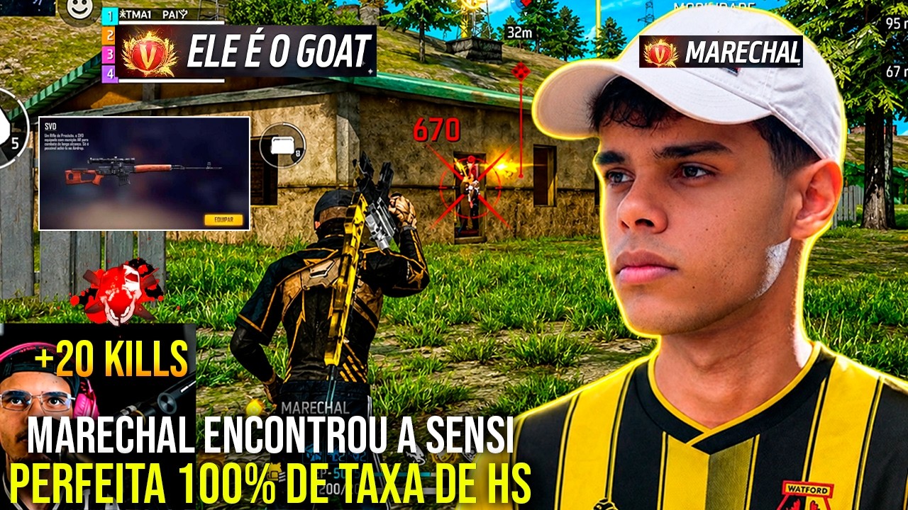 MARECHAL ENCONTROU A SENSI PERFEITA 100% DE TAXA DE HS: MARECHAL CLIPS - FREE FIRE