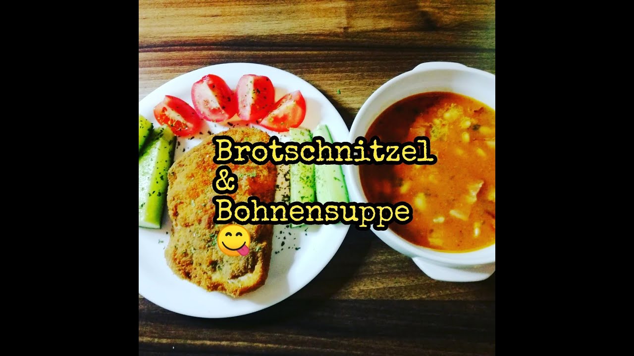 BROTSCHNITZEL UND BOHNENSUPPE (CHLEBOVY RIZEK A FAZOLOVA POLEVKA)
