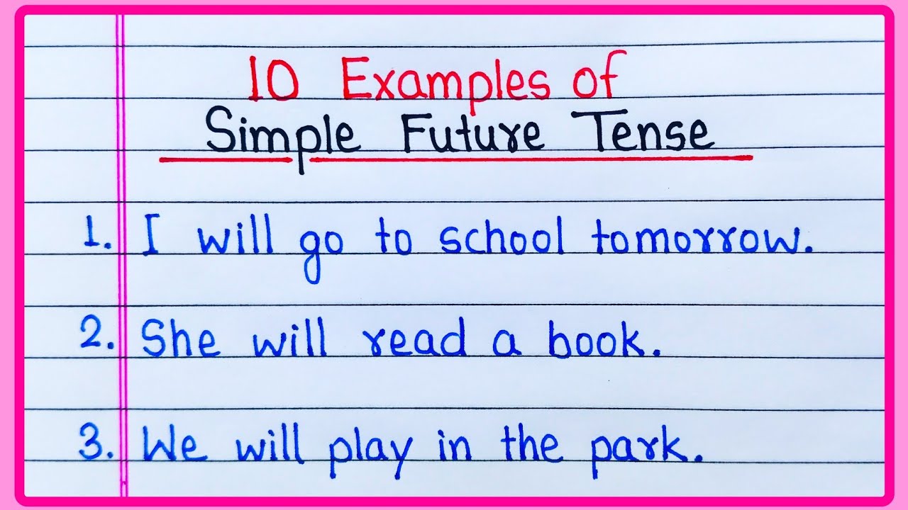 10 Examples of Simple Future Tense | Simple Future Tense Sentences | Simple Future Tense Examples