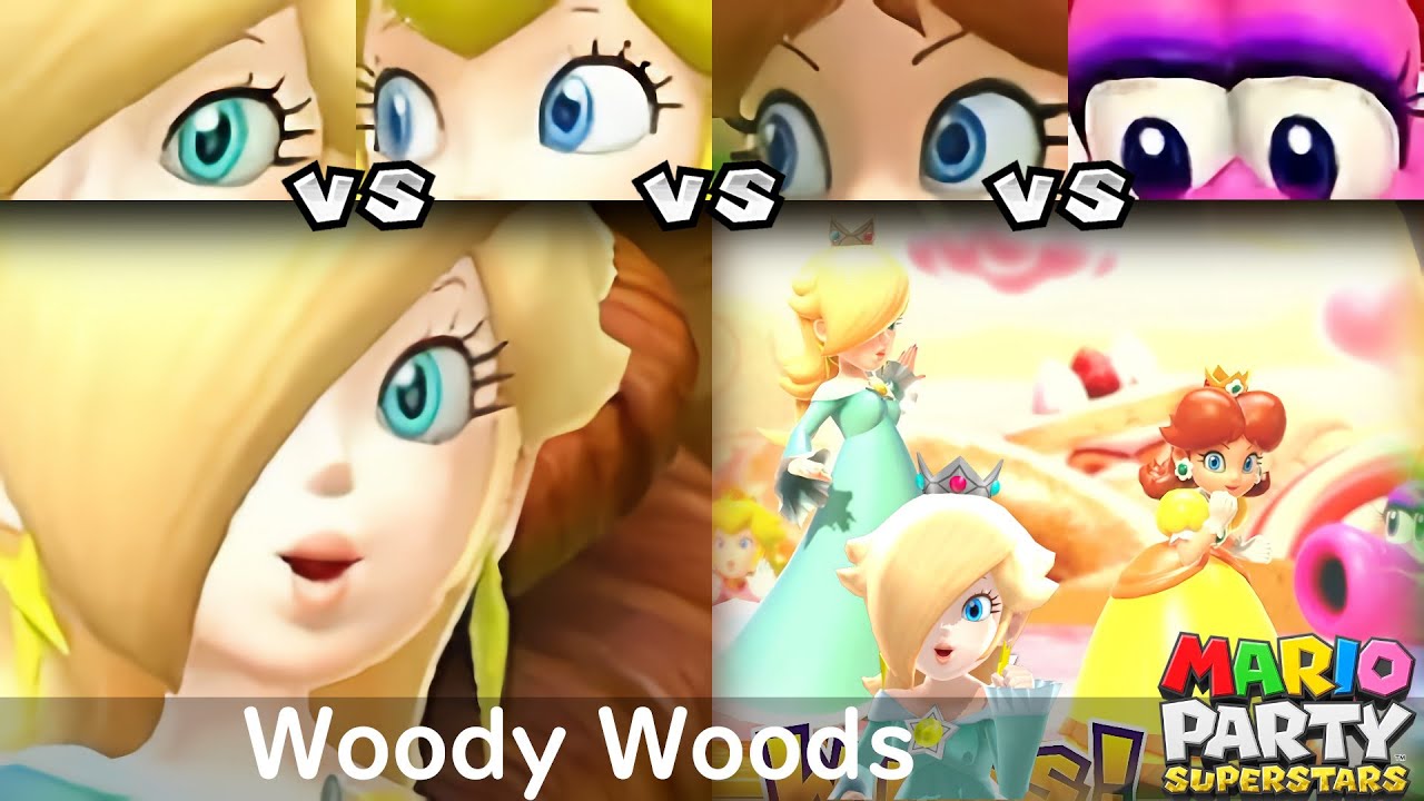 Mario Party Superstars Rosalina vs Peach vs Daisy vs Birdo in Woody Woods (Master)