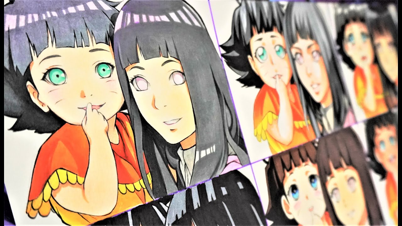 Drawing Hinata Hyuga  in different anime styles  (ナルト- 疾風伝)