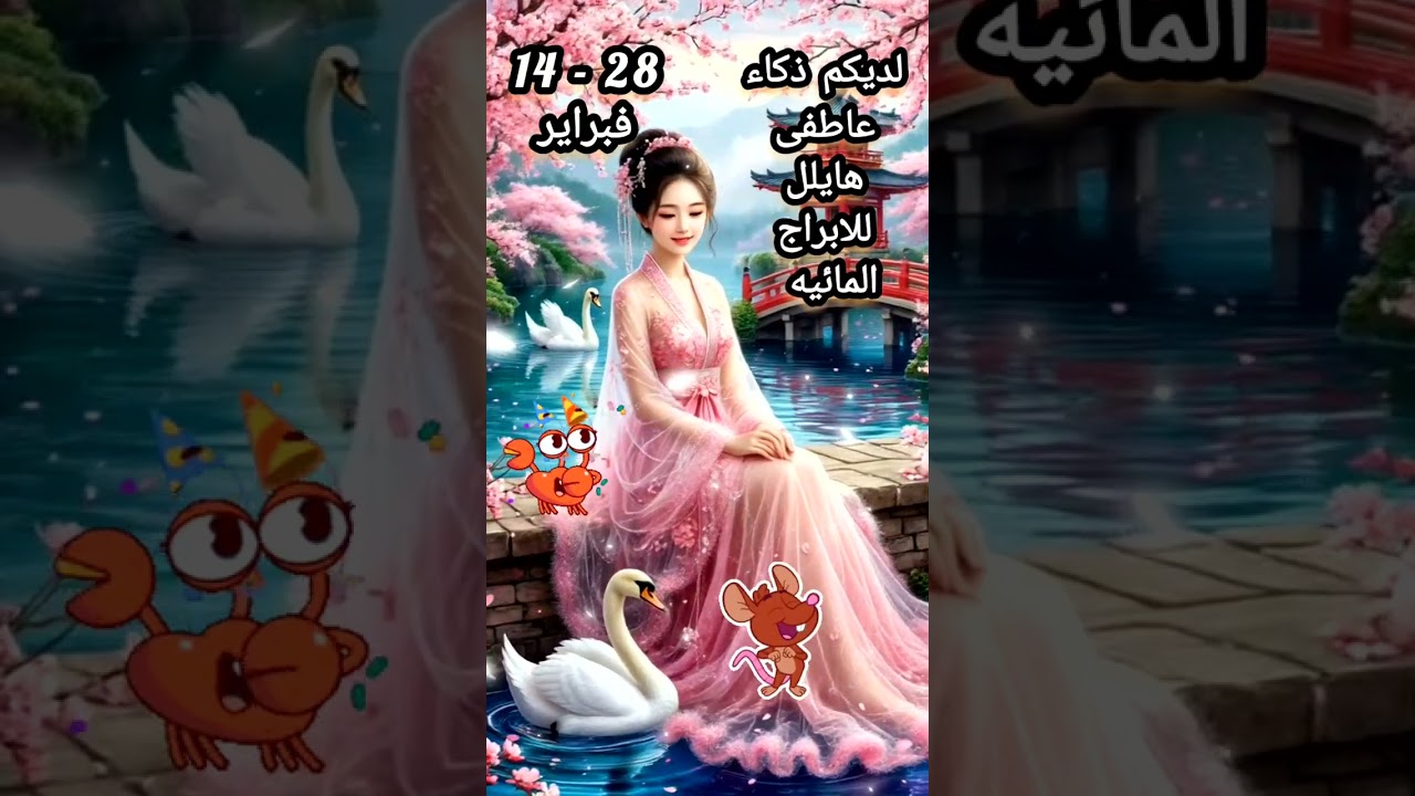 توقعات برج الفأر الصينى🐁مقترن بأبراج شمسية مائيه سرطان💧عقرب💧حوت من 14-28فبرايرلعام2026م لديكم ذكاء 