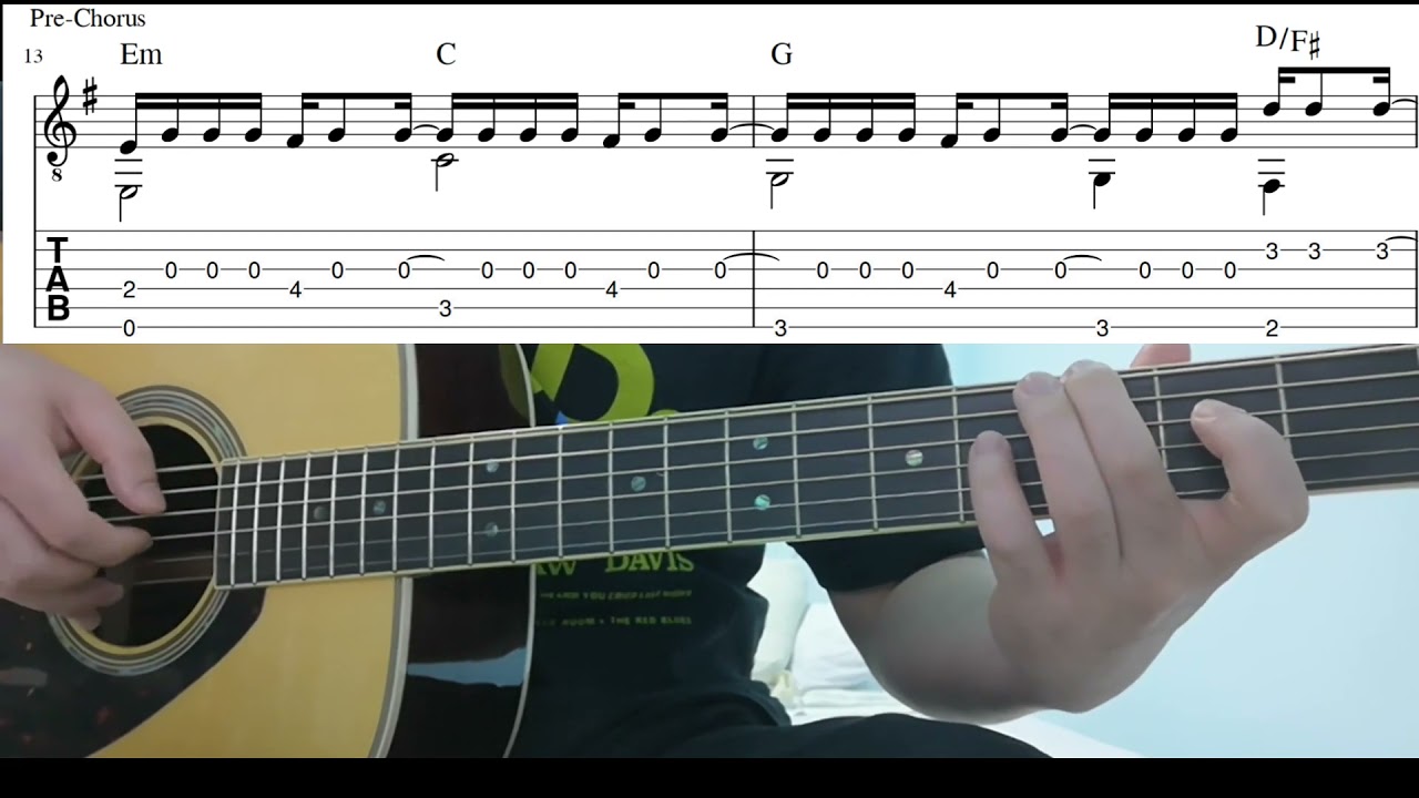 晴天 (周杰倫) - 指彈吉他谱 (Jay Chou - Sunny Day)- Easy Fingerstyle Guitar Playthrough Lesson With Tabs