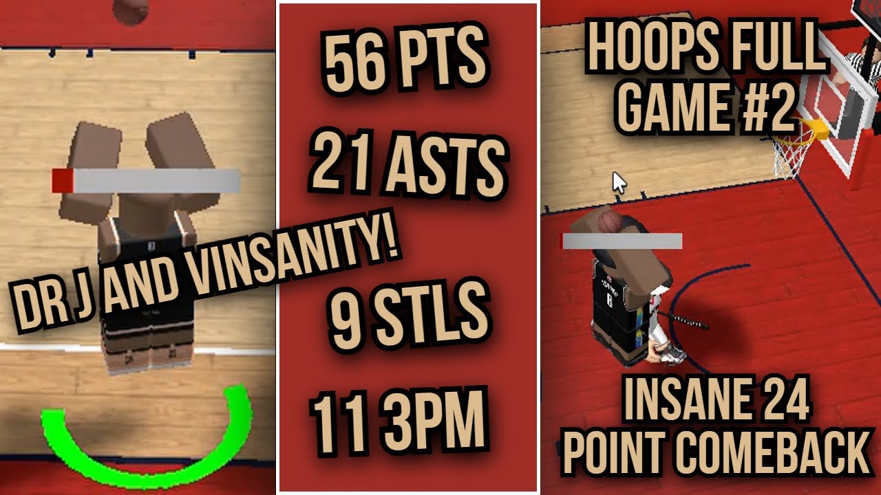 INSANE 24 POINT COMEBACK! - Hoops Full Game #2 - Hoops Demo Basketball Roblox
