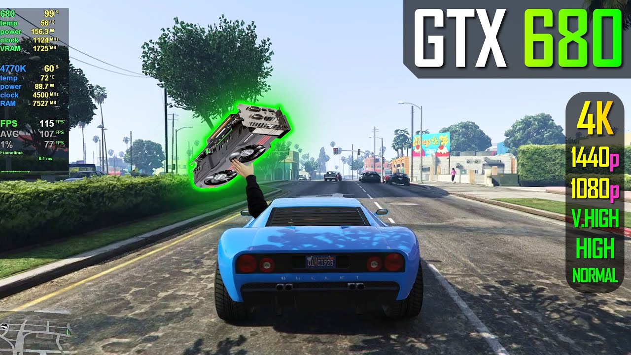 GTX 680 2GB - GTA 5 - 1080p, 1440p, 4K