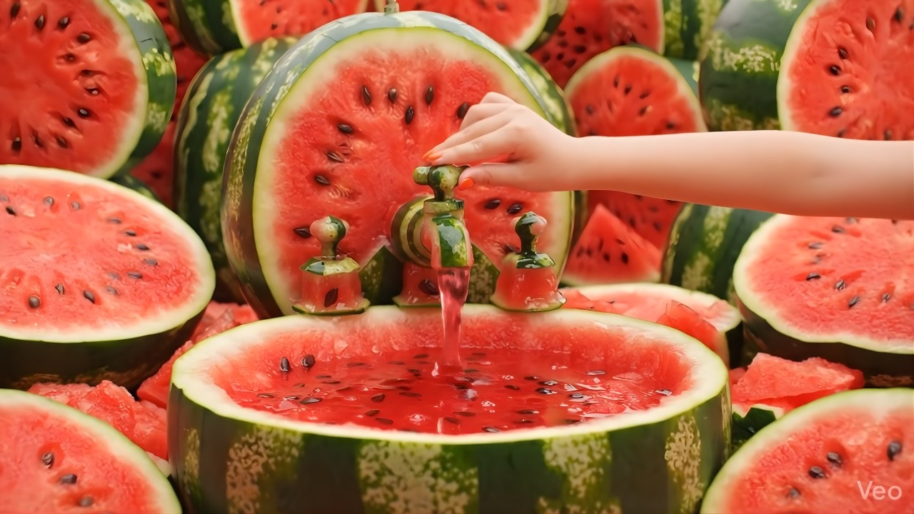 Satisfying Fruit & Dessert Sinks ASMR | Surreal Visuals by Veo 3 | Deep Sleep & Relaxation