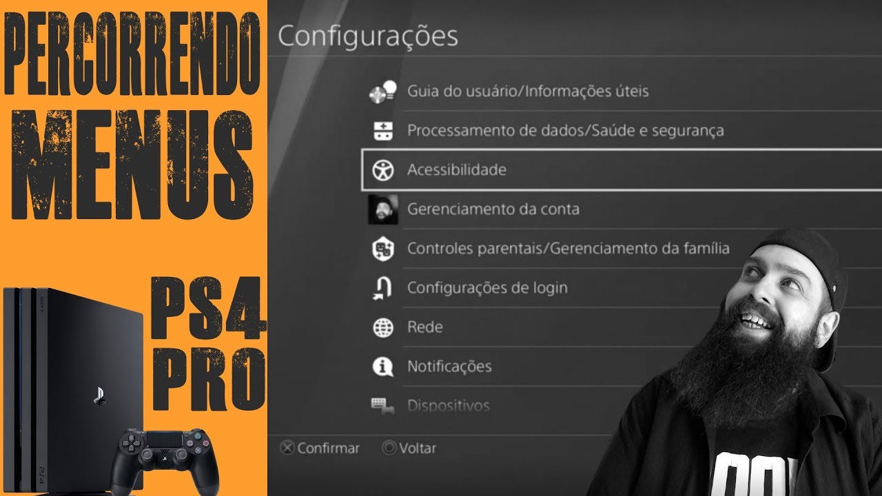 PS4 PRO - Percorrendo Todos os Menus de Configuração